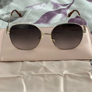Chloe gold rim sunglasses